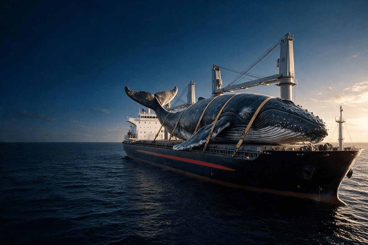 Cargo ship at sunset